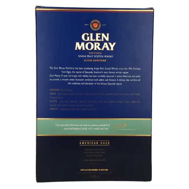 zdjęcie produktu GLEN MORAY 12Y 40% 0,7L GLASS PACK 1