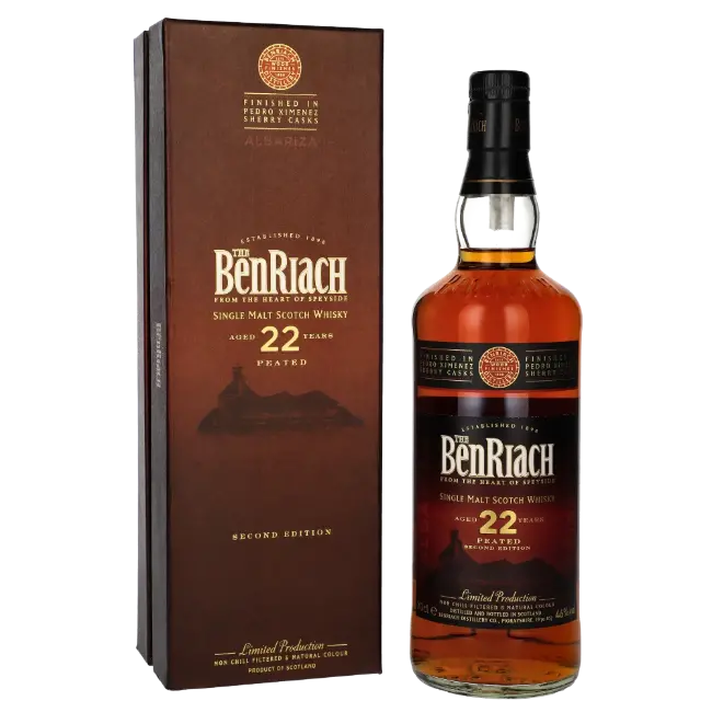 zdjęcie produktu BENRIACH 22 YO PEATED SECOND EDITION ALBARIZE PX 46% 0,7L GB 0