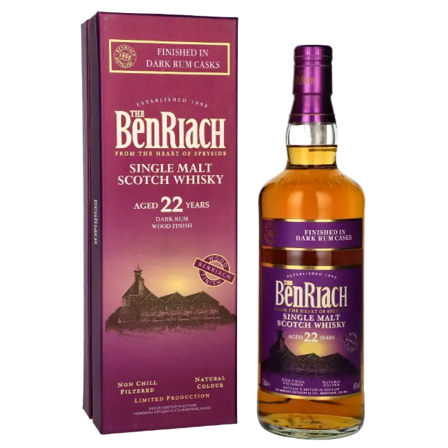 zdjęcie produktu BENRIACH 22 YO DARK RUM FINISH 46% 0,7L 0