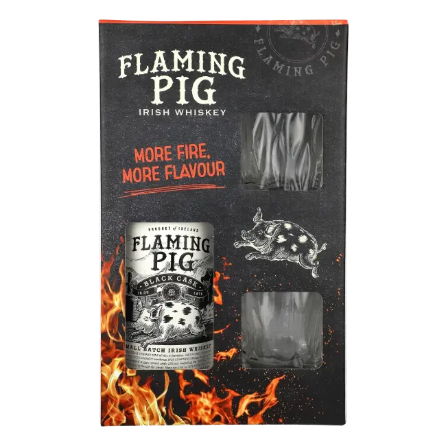 zdjęcie produktu FLAMING PIG BLACK CASK 40% 0,7L GLASS PACK  0