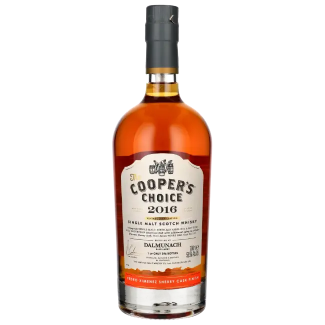 zdjęcie produktu COOPERS CHOICE DALMUNACH 2016 7 Y PEDRO XIMENEZ SHERRY CASK FINISH 58,5% 0,7L 1