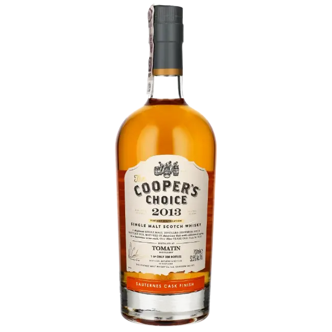 zdjęcie produktu COOPERS CHOICE TOMATIN 2013 9 Y SAUTERNES CASK FINISH 52,5% 0,7L 1