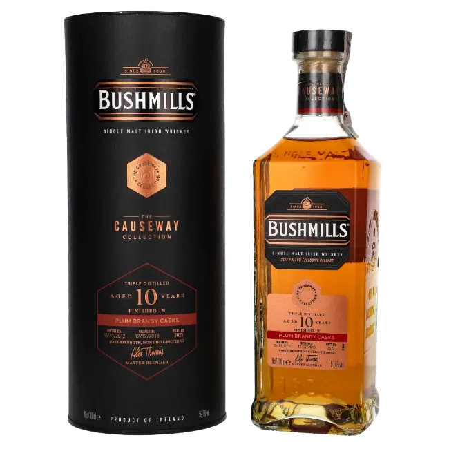 zdjęcie produktu BUSHMILLS PLUM BRANDY 10 Y 59,6% 0,7L 0