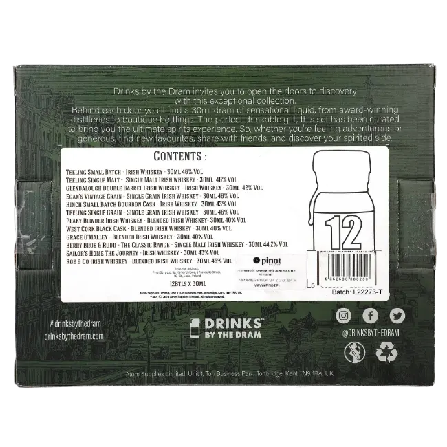 zdjęcie produktu WHISKY IRISH COLLECTION 12 x 0,03L ZESTAW 1