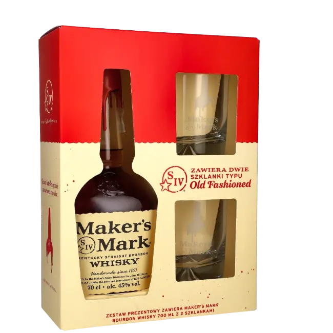 zdjęcie produktu WHISKY BN MAKERS MARK 45% 0,7L GP 2 SZKLANKI 0