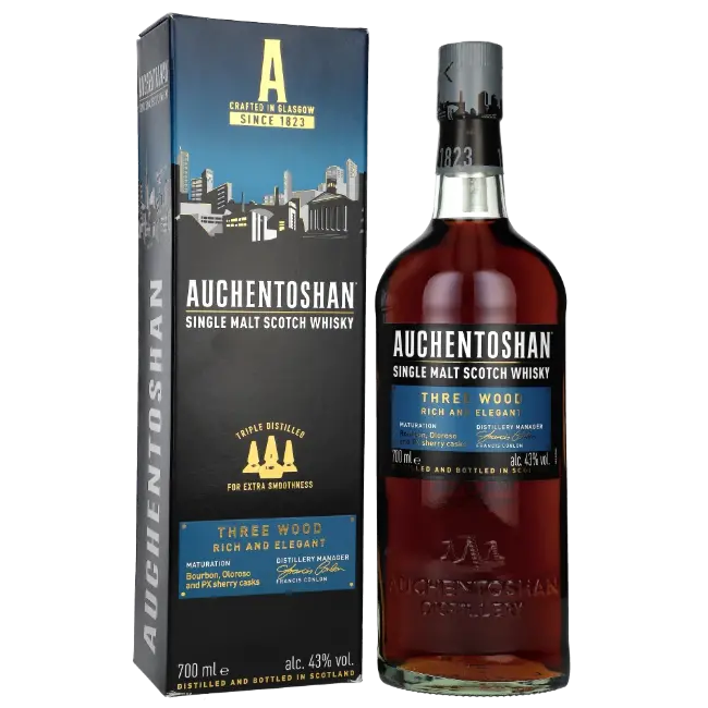 zdjęcie produktu WHISKY SM AUCHENTOSHAN THREE WOOD 43% 0,7L GB 0