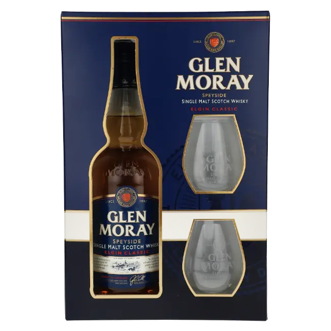 zdjęcie produktu GLEN MORAY CLASSIC 40% 0,7L GLASS PACK 0