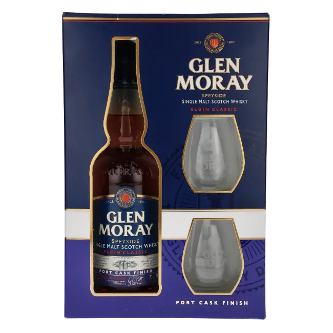 zdjęcie produktu GLEN MORAY PORT 40% 0,7L GLASS PACK